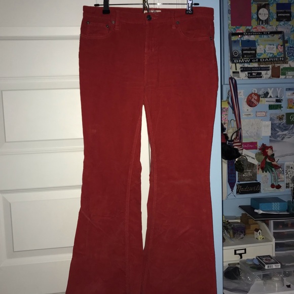 Red corduroy bell bottoms - Picture 2 of 5